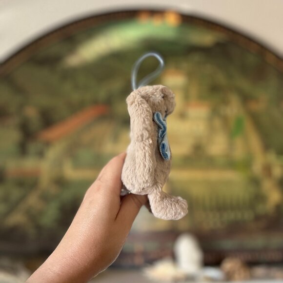 BNWT Bashful Beige Bunny with Blue Bow Jellycat Ornament - Picture 6 of 9